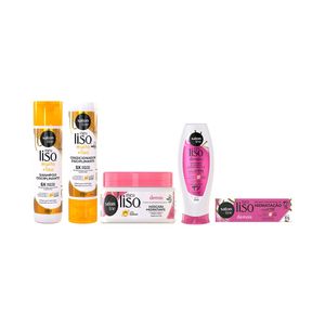 Kit Salon Line Meu Liso Shampoo + Condicionador + Máscara + Protetor Térmico + Recarga de Hidratação