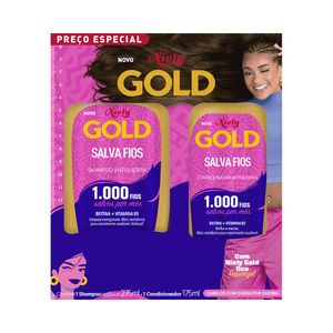 Kit Niely Gold Shampoo 275ml + Condicionador 175ml Salva Fios