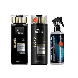 Kit Truss Shampoo + Condicionador Blond 300ml + Spray de Tratamento Uso Obrigatório 260ml