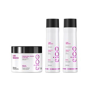 Kit Eico Shampoo + Condicionador + Máscara Liso Mágico 300ml