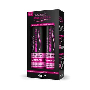 Kit Eico Efeito Salão Rosa Mosqueta Shampoo 800ml + Condicionador 750ml