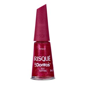 Esmalte Rosa Risqué & Doritos Sou Topping Metálico