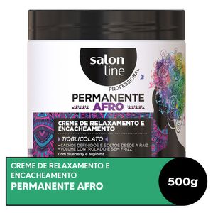 Creme Permanente Afro Salon Line Relaxamento e Encacheamento 500g