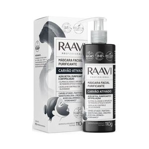 Máscara Facial Purificante Raavi Carvão Ativado 110g