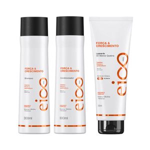 Kit Shampoo + Condicionador + Leave-in Eico Professional Força & Crescimento