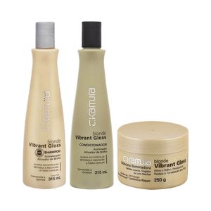 Kit Shampoo + Condicionador + Máscara Iluminadora C.Kamura Blonde Vibrant Gloss