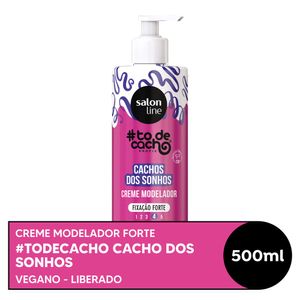 Creme Modelador #todecacho Cacho dos Sonhos Fixação Forte Salon Line 500ml