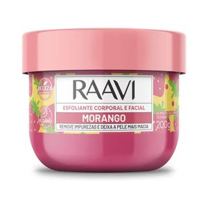 Esfoliante Corporal e Facial Raavi Morango 200g