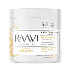 Creme de Massagem Corporal Raavi Óleos Essenciais 500g