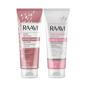 Kit Raavi Corporal Creme Hidratante Ureia + Creme Esfoliante de Arroz