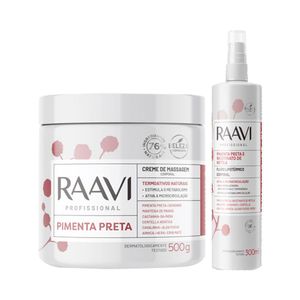 Kit Raavi Pimenta Preta Creme de Massagem + Fluído Lipotérmico