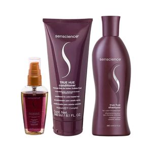 Kit Shampoo + Condicionador + Tratamento Capilar Senscience True Hue Color