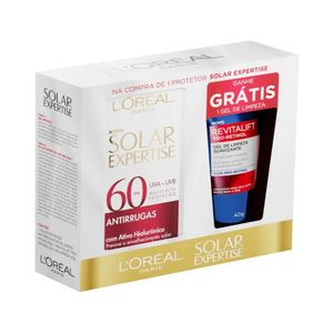 Kit L'Oréal Protetor Solar Fps60  Antirrugas+ Gel de Limpeza Facial