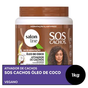 Ativador de Cachos Salon Line SOS Cachos Óleo de Coco Salon Line 1000g