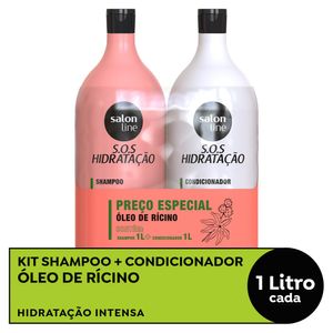 Kit Salon Line SOS Hidratação Turbinado Shampoo 1000ml + Condicionador 1000ml