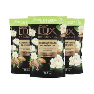 Kit 3 Sabonete Líquido Lux Refil Gardênia e Óleo de Amêndoas 200ml