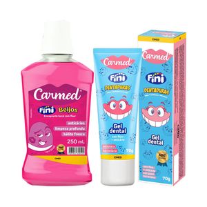 Kit Carmed Enxaguante Beijos + Gel Dental Fini Dentadura