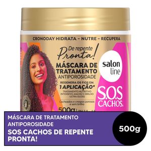 Máscara SOS Cachos De Repente Pronta! Antiporosidade Salon Line 500g