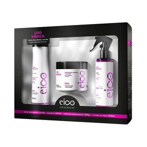 Kit Eico Pro Liso Mágico Shampoo + Máscara + Fluído