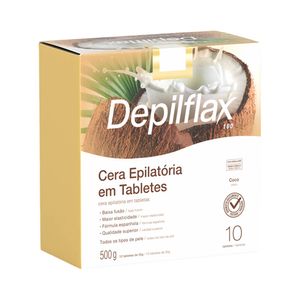 Cera Epilatória Depilflax Tablete Coco 500g