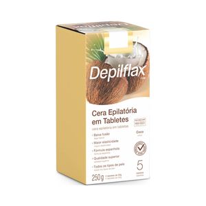 Cera Epilatória Depilflax Tablete Coco 250g