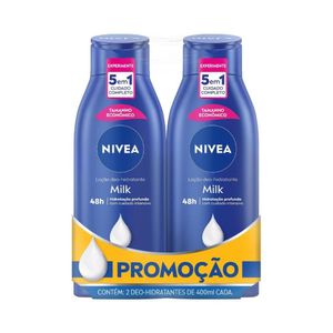 Kit Loção Nivea Body Milk Pele Extra Seca 400ml com 40% desconto no 2º item