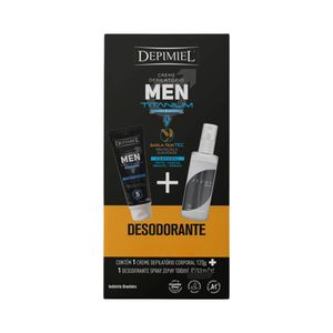 Kit Depimiel Creme Depilatório Corporal Men 120g + Desodorante Spray Zephy 100ml