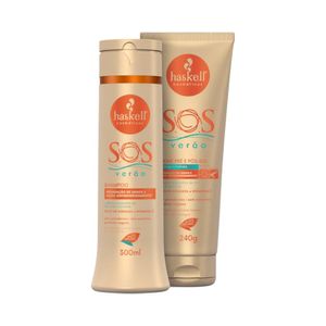 Kit Haskell Shampoo 300ml + Creme Pré e Pós-Sol 240g SOS Verão