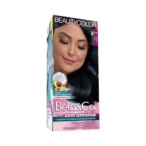 Coloração Bela&Cor Sem Amônia 2.11 Preto Azulado