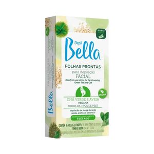 Folhas Prontas Para Depilação Facial Depil Bella Chá Verde e Aveia 16 Unidades