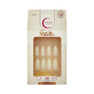 Unhas Fhaces Stiletto Natural 28 Unidades (UE1200)