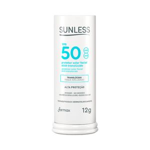 Protetor Facial Stick Sunless FPS 50 Translúcido 12g