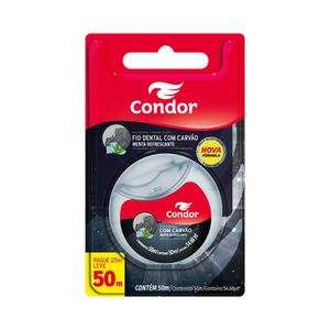 Fio Dental Condor com Carvão Menta Refrescante 50m